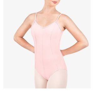 Mirella Nylon Seamed Camisole Leotard in Burgundy